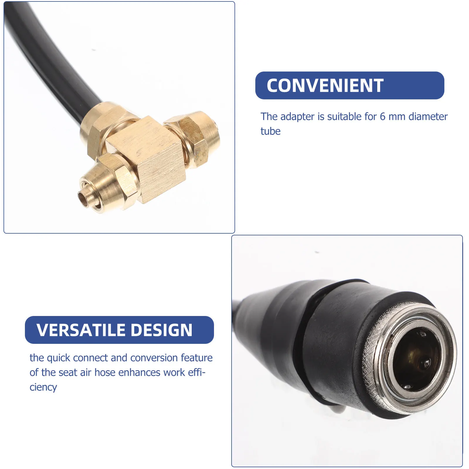 Truck Three Way Air Hose Connector Quick Connect Female Conversion Valve Air Line Fitting Oil Drain Tool