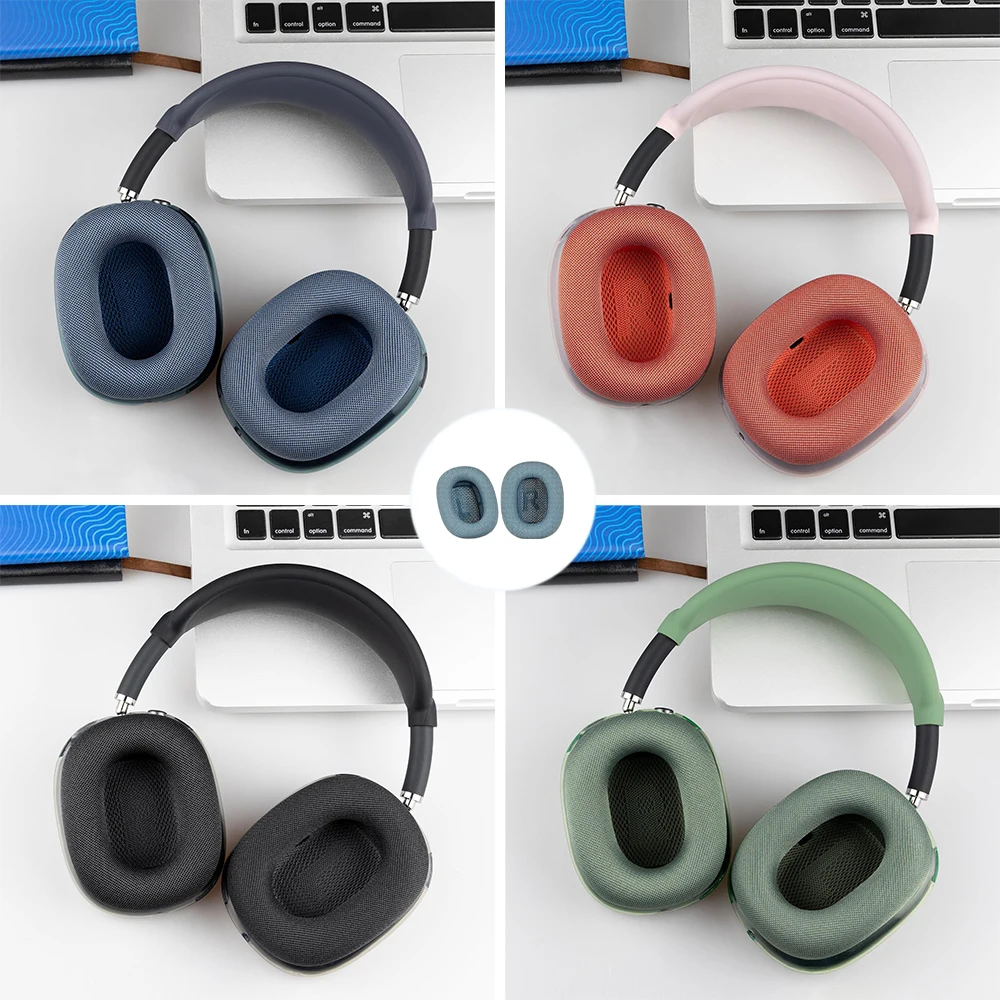 Compatible for AirPods Max Upgraded Ear Pads, Replacement Earpads ,Mesh Fabric Ear Pads Cover with Memory Foam and Magnet
