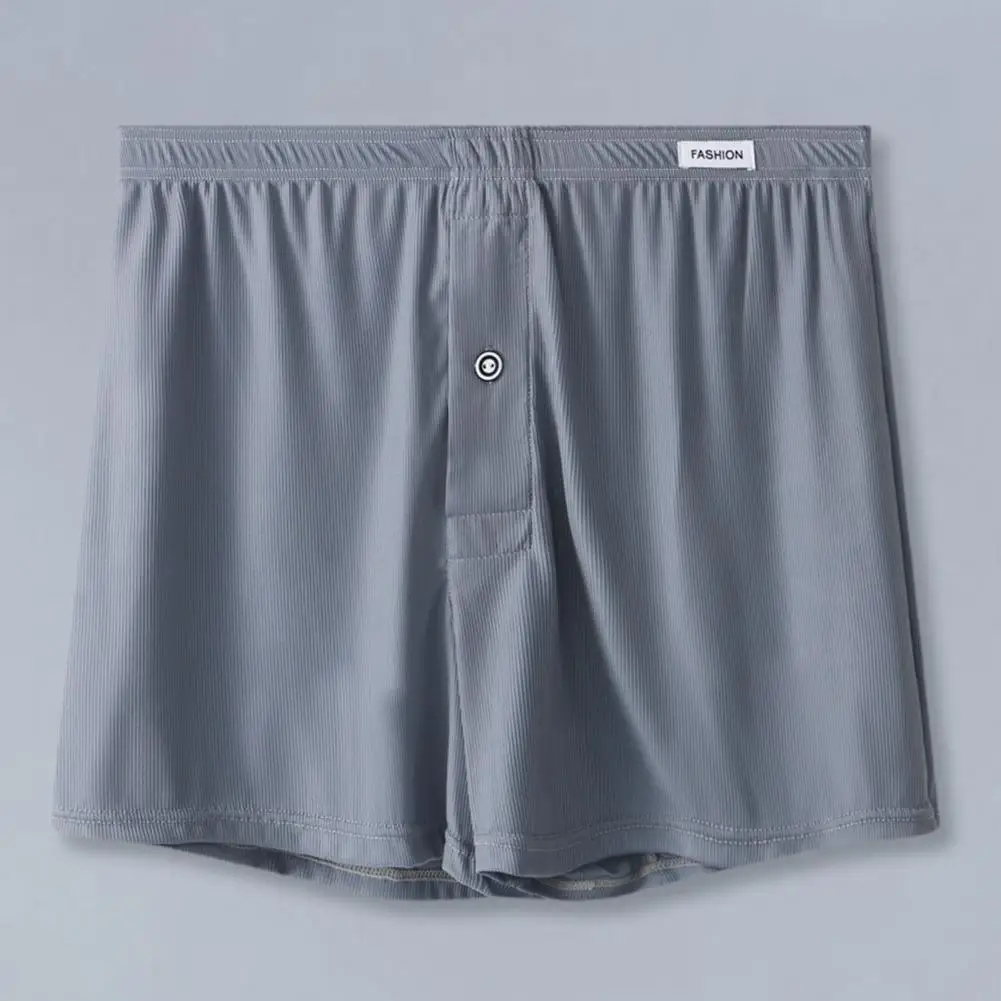 Boxer taille élastique mi-haute pour homme, tissu doux et respirant, coupe large adt, conception de mouche à boutons, solide pour le confort