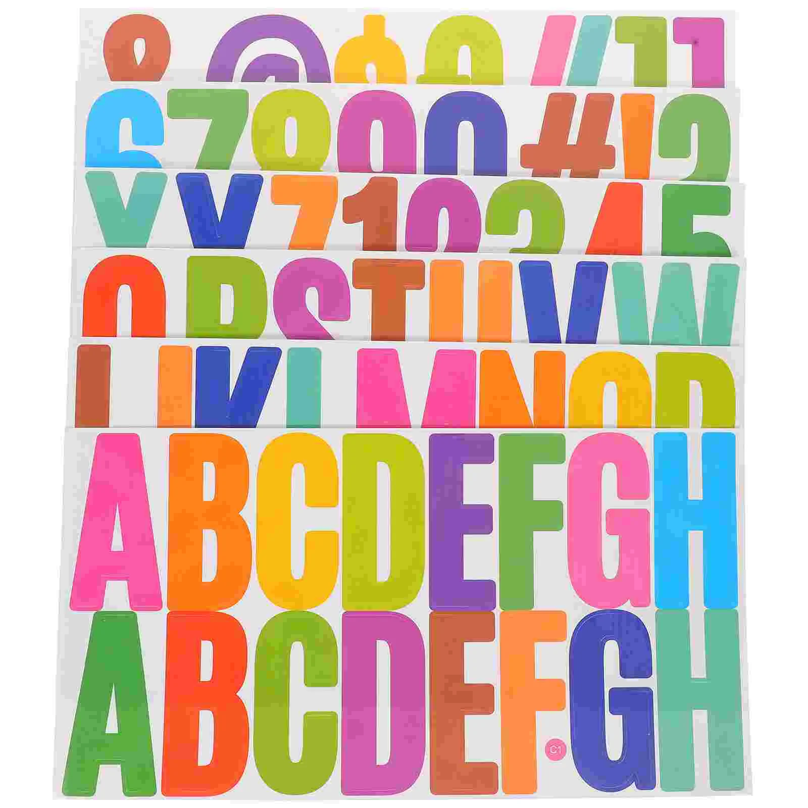 6 Sheets Letter Stickers Self-adhesive Number Nail Scrapbook Letters for Crafts