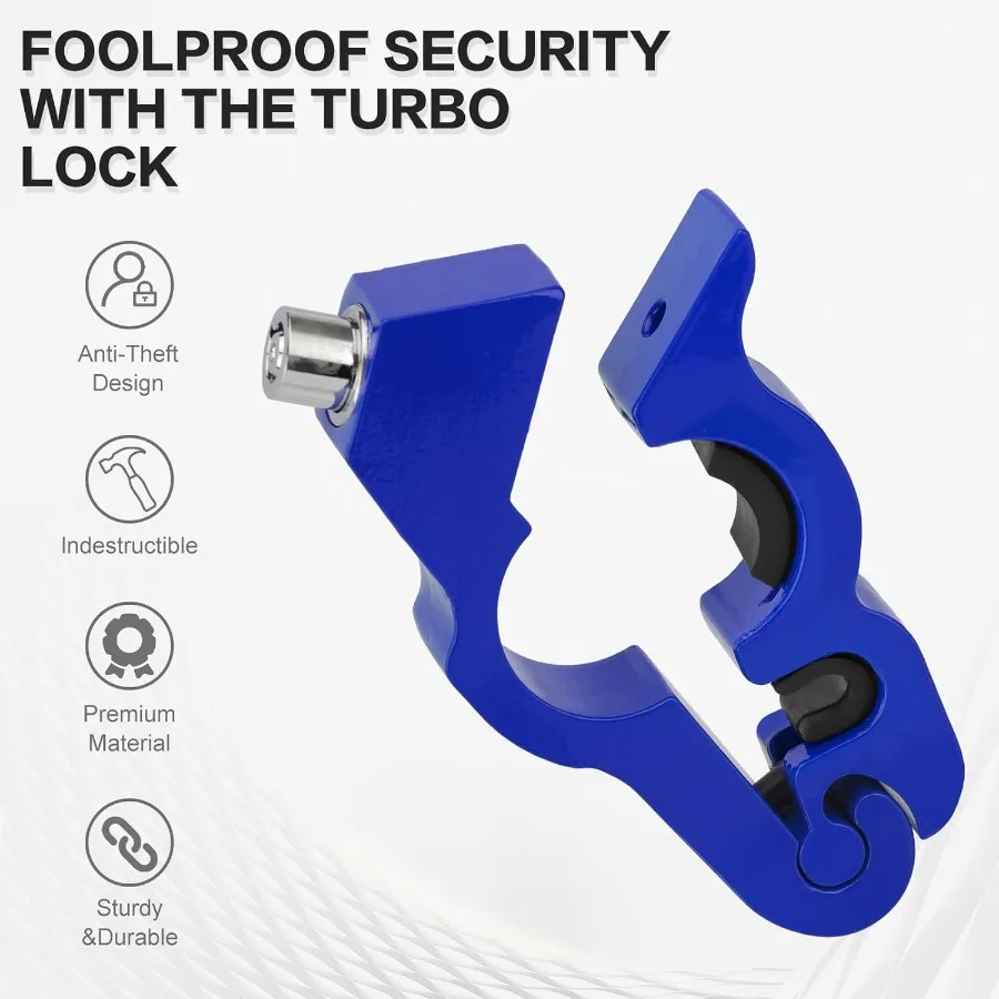 Blocco manubrio moto universale regolabile Blocco acceleratore con impugnatura freno antifurto per ciclomotori scooter bici ATV con design blu