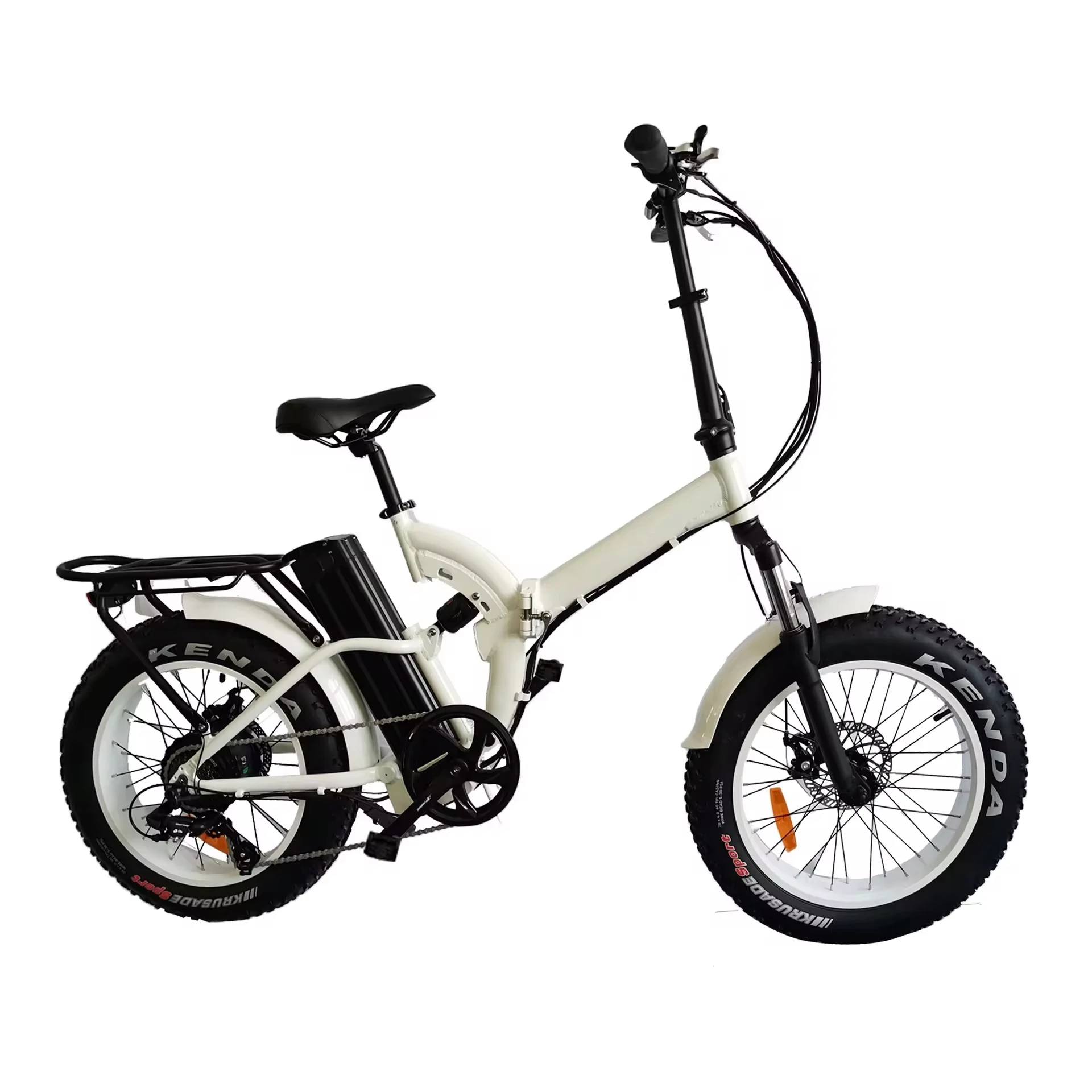 2025 48v 500w 20 inch full suspension fat tire folding electric bicycle / foldable commute ebike / electric commute bike