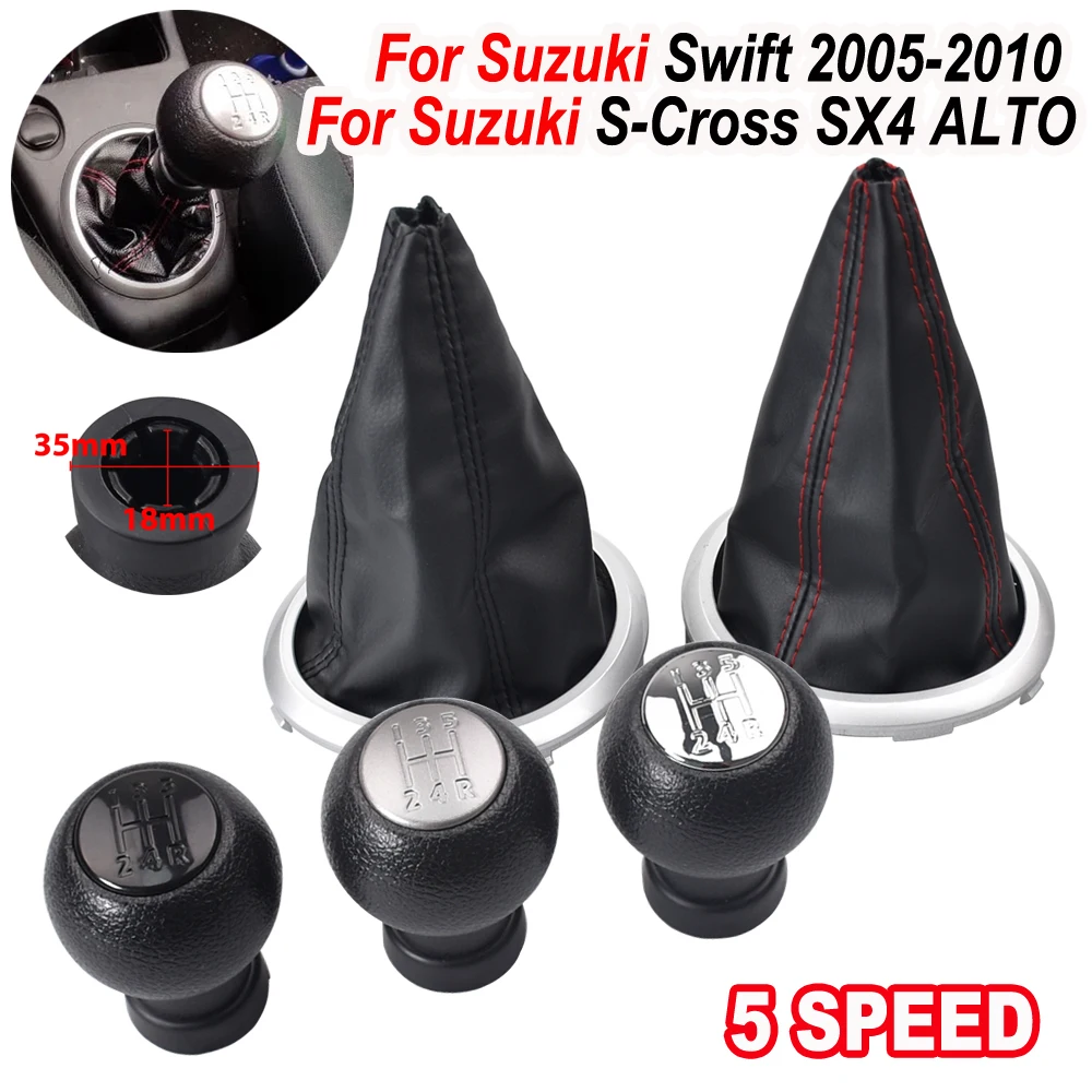 

Для Suzuki Swift 2005-2010 для Suzuki S-Cross SX4 ALTO 5-скоростная ручка переключения передач с пылезащитным чехлом из искусственной кожи