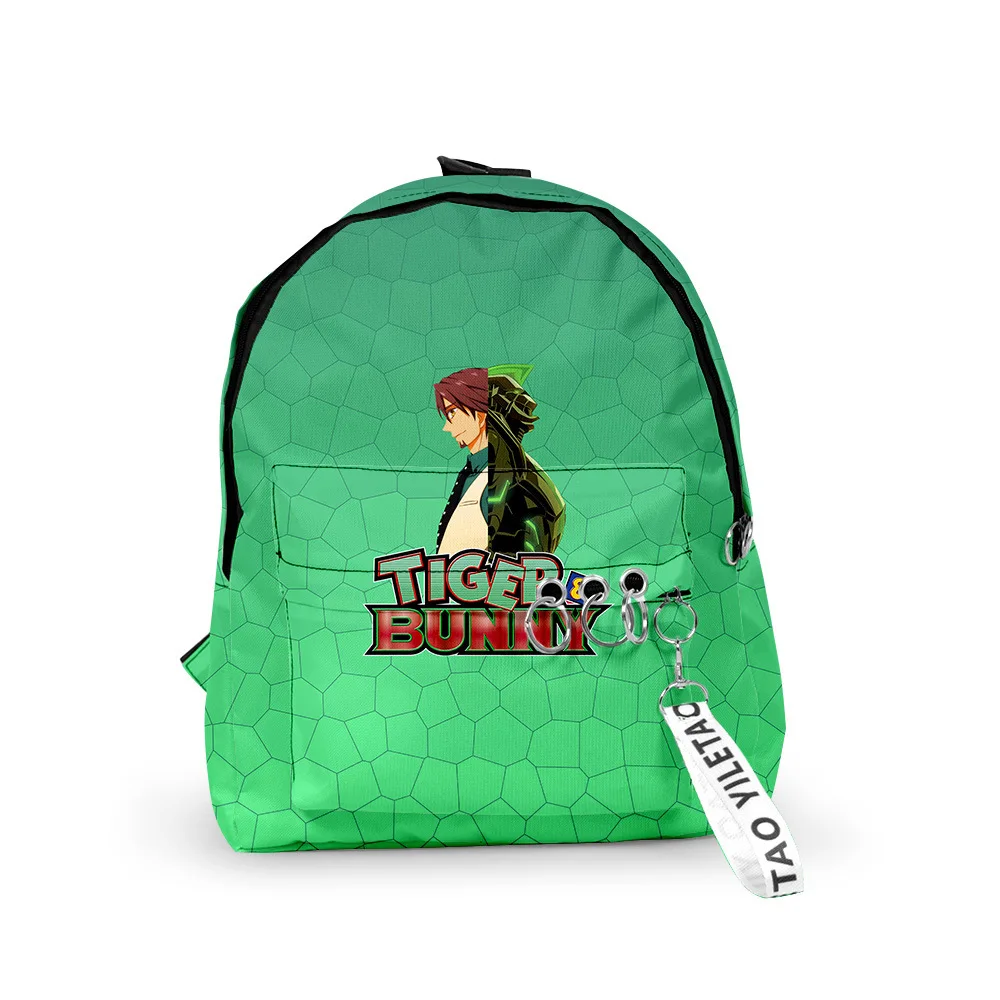 Classic Novelty TIGER & BUNNY Backpacks Boys/Girls pupil School Bags 3D Print Keychains Oxford Waterproof Cute Small Backpacks