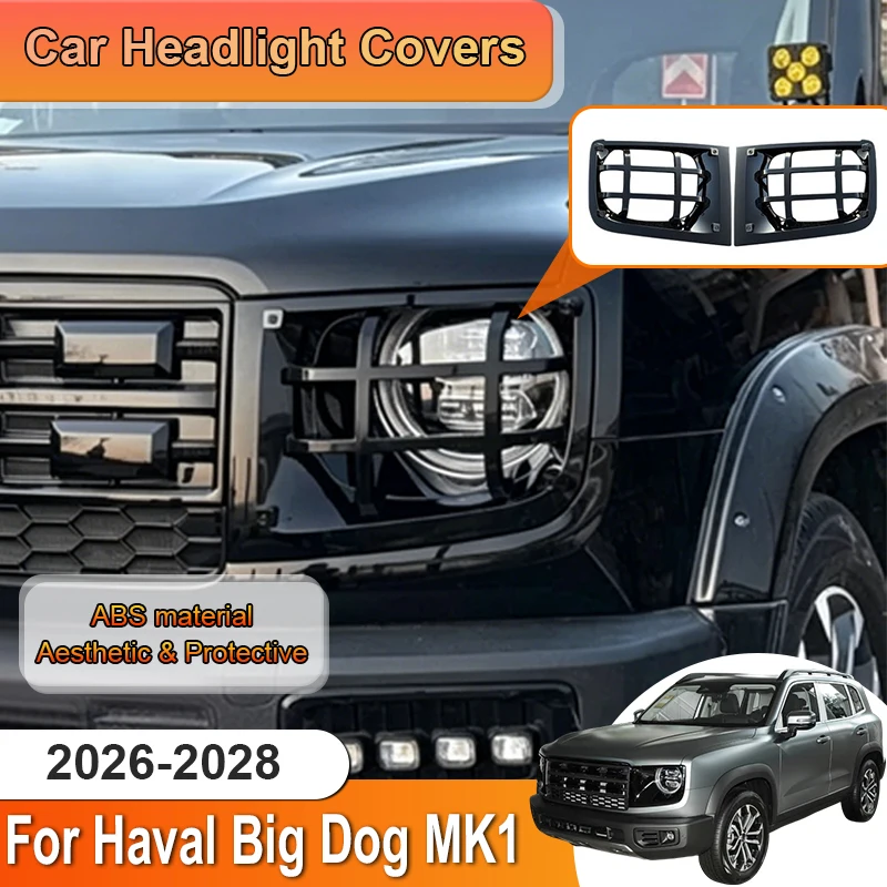 

For Haval Big Dog Dargo MK1 Accessories 2026 2027 2028 Car Headlamp Protection Cover Headlight Frame Sticker Auto Exterior Parts
