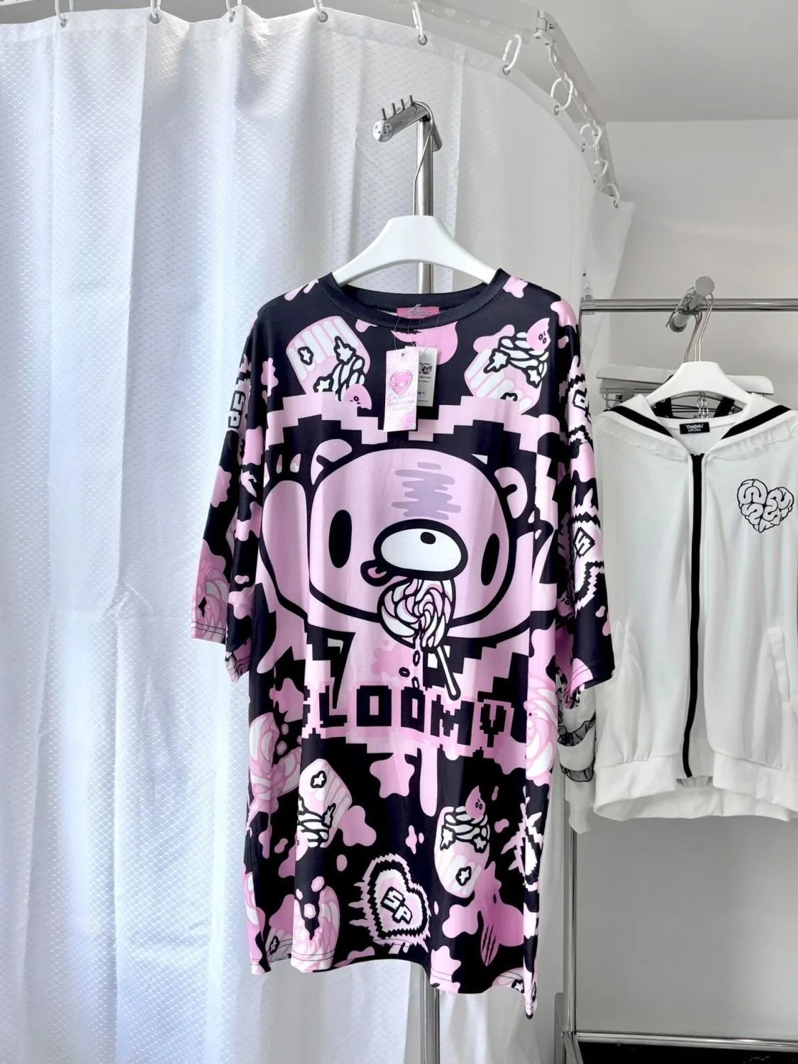 Gothic Punk Y2K Subculture Visual Bear Pixelated Short Sleeve T-Shirt Women Summer Lightweight Top Loose Fit Rock Style