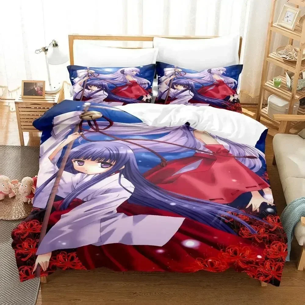 

Higurashi no Naku Koro Ni Bedding Set Single Twin Full Queen King Size Bed Set Adult Kid Bedroom Duvet cover Sets Anime Bed Set