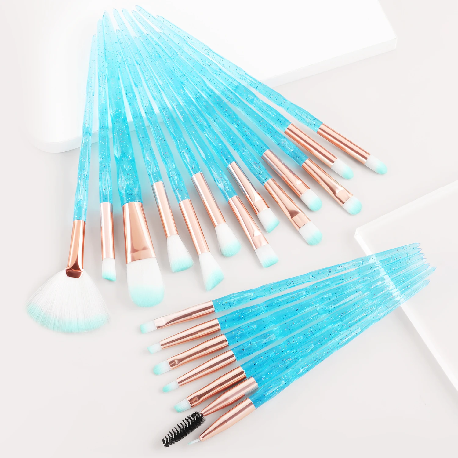20PCS Transparent süßigkeiten farbe Multi Foundation spezialität Make-Up Pinsel Set Lidschatten Frauen Kosmetische lose Pulver Erröten Blendin