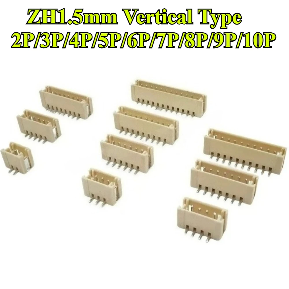 

20/50/100Pcs/lot ZH1.5mm 2P/3P/4P/5P/6P/7P/8P/9P/10P Pin SMT SMD Vertical Type Socket Housing Connector