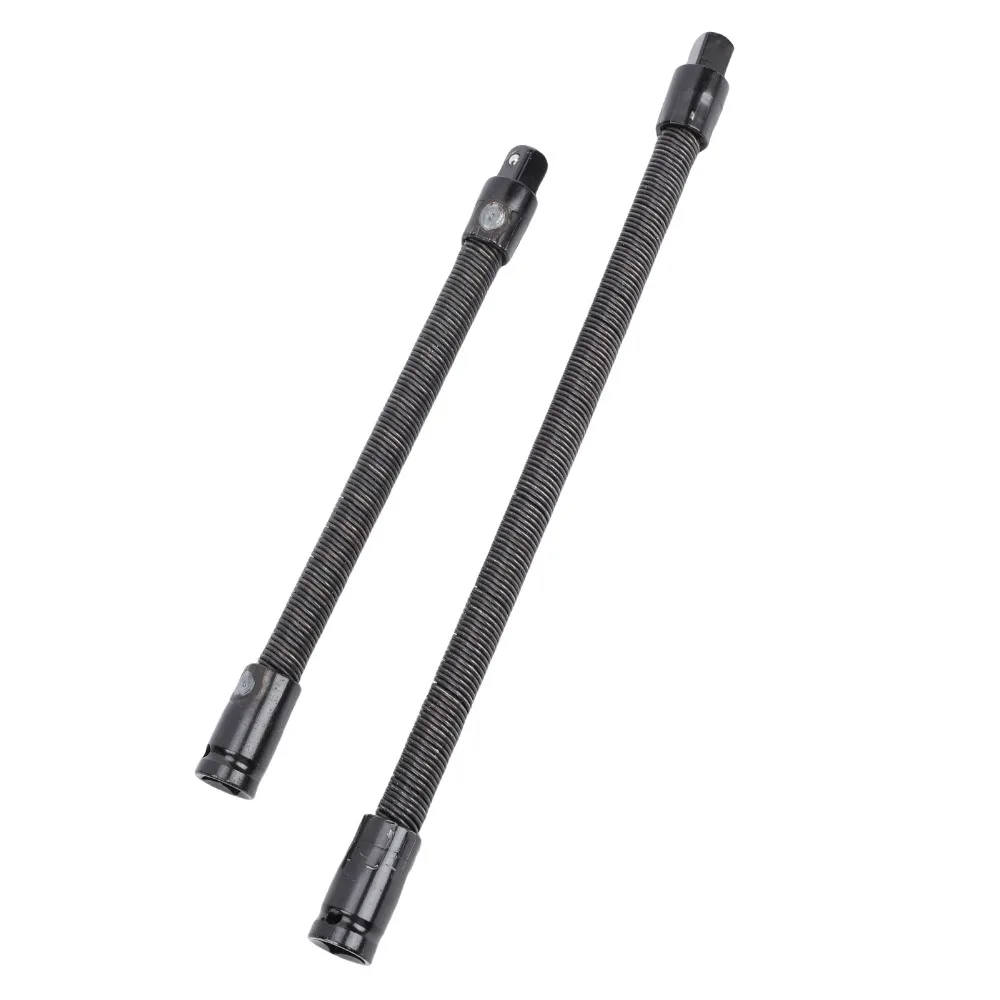 

2pcs 1/2 Inch Drive Flexible Socket Extension Bar Spring Steel S2 Alloy Steel Bendable Socket Extender 250mm 350mm