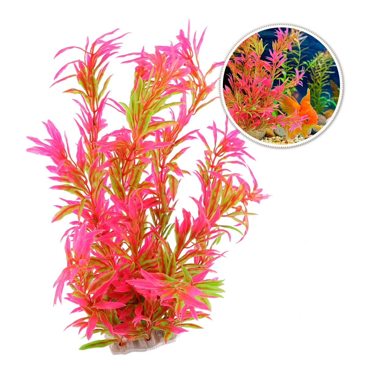 

Fish Tank Plant Decor Artificial Grass for Aquarium Realistic Lifelike Design Enhances Visual Appeal Hiding Place for Fish Red