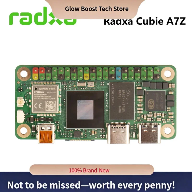 

Плата разработки Glow Radxa Cubie A7Z, SoC Allwinner A733 с восьмиядерным процессором, 3TOPS, NPU, WiFi 6/BT 5,4, копир RISC-V