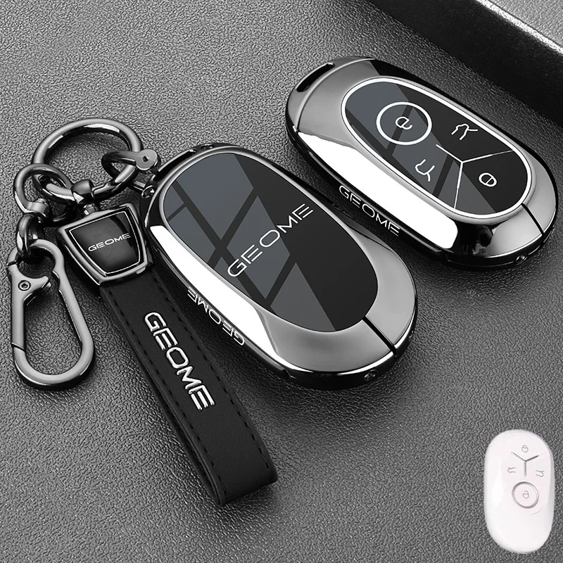 For 2025 Geely GEOME Galaxy Light Star Wishes Exploration Youth Version Zinc Alloy TPU Key Case Cover Holder Chain