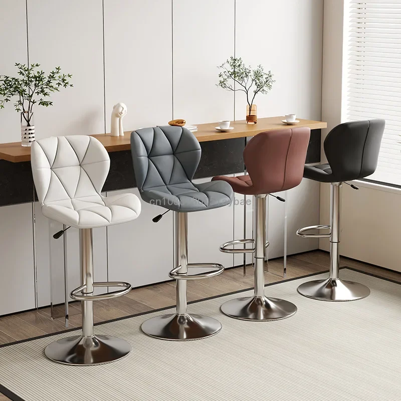 Chaise de bar moderne et simple avec dossier élévateur, tabouret haut, caisse, réception, ménage