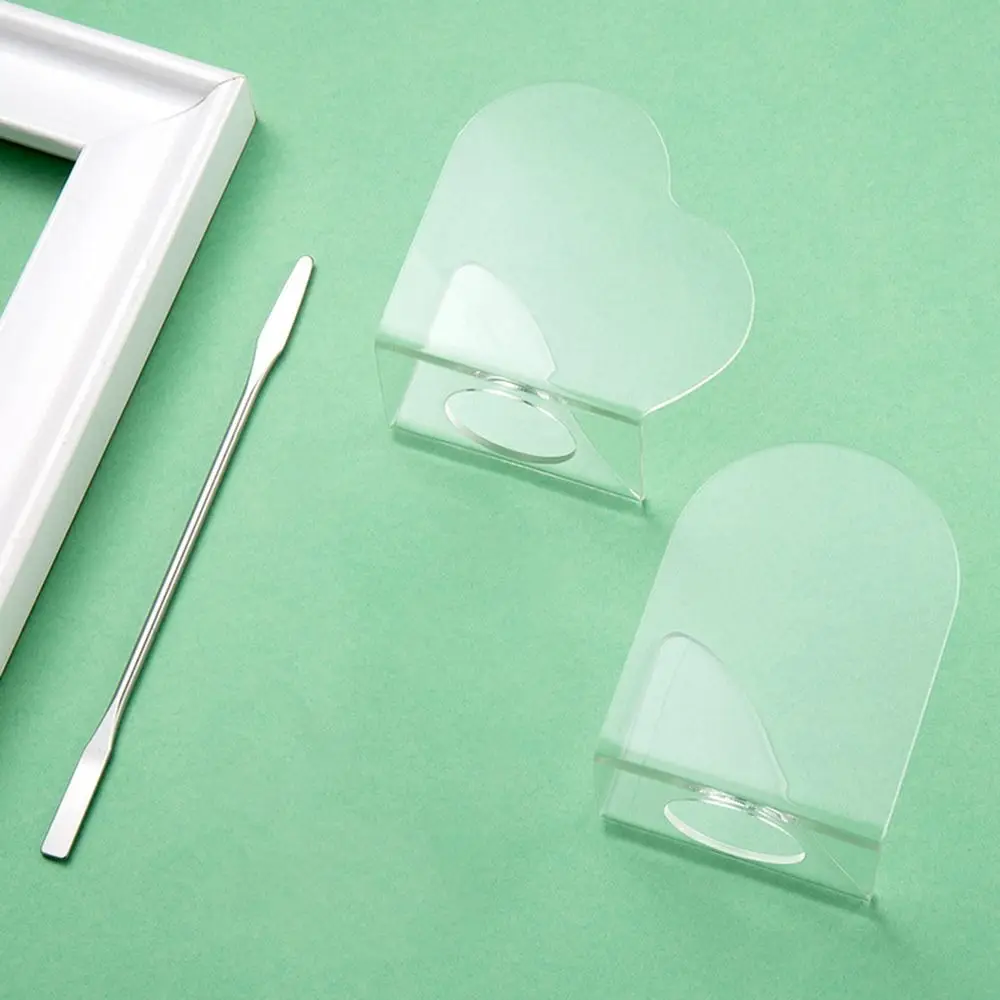 Acrylic Transparent Palette Reusable Handheld Paint Palette Heart-shaped Portable Foundation Mixing Palette Manicure Tool