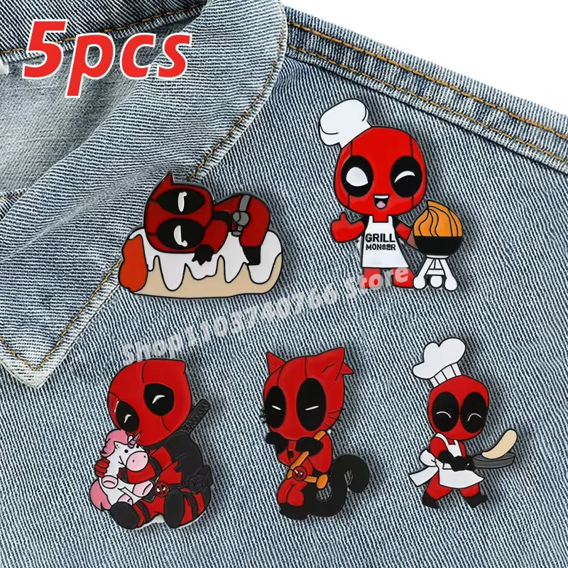 

Cute Chef Deadpools Enamel Pins Cartoon Movie Figure Brooches Badge Cosplay Party Decoration Prop for Fans Souvenir Jewelry Gift