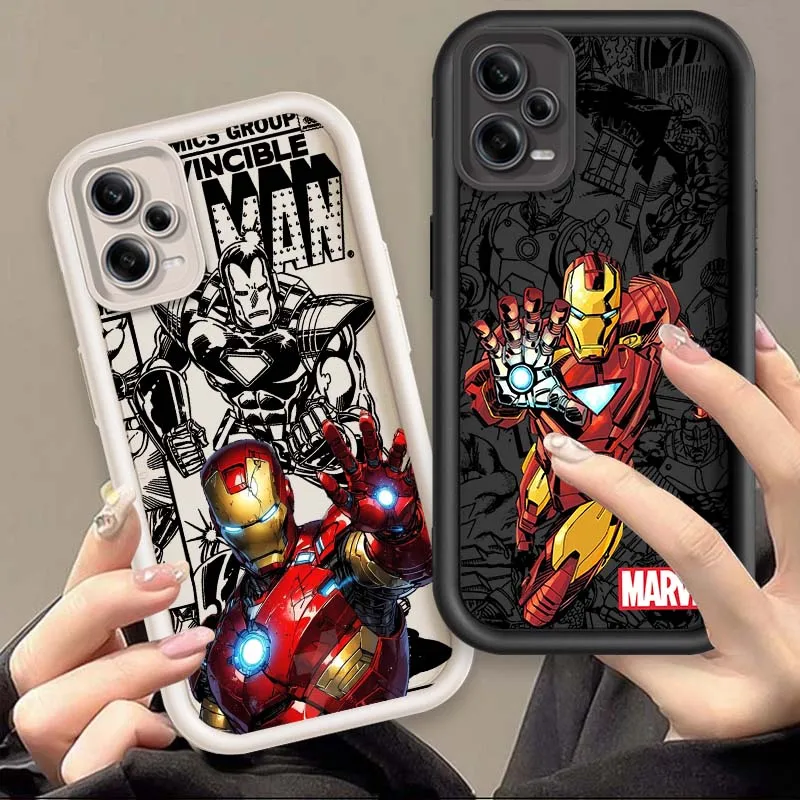 

Marvel Iron Man Art For Xiaomi Redmi Note 14 13 13R 12 12R 11 11E 11T 11S Pro Plus 5G Eye Ladder Cover