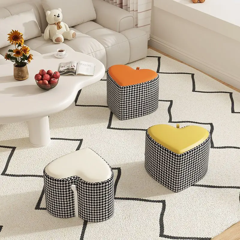 Small Ottomans Household Low Stool Modern Minimalist Doorstep Shoes Stools Living Room Coffee Tables Sofa Stool Solid Wood Bench