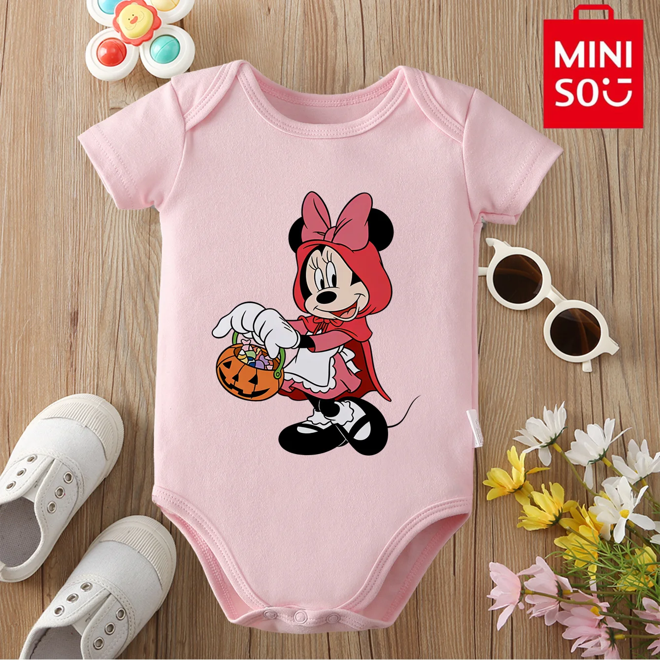 

MINISO Halloween/Minnie 100% Cotton Bodysuit Soft Baby Cloths Best Gift for Baby Onesie Jumpsuit for 0 To 12 Months Cute Newborn