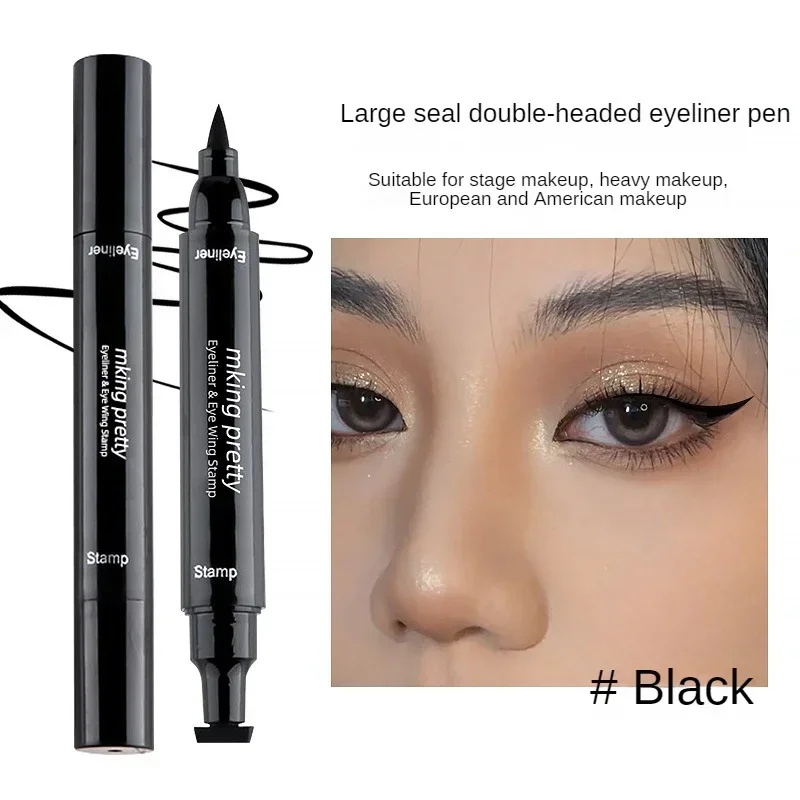 Heallor Double Head Eyes Liner Liquid Make Up Pencil Waterproof Black Makeup timbri Eyeliner Pencil Lasting Eye Cosmetic