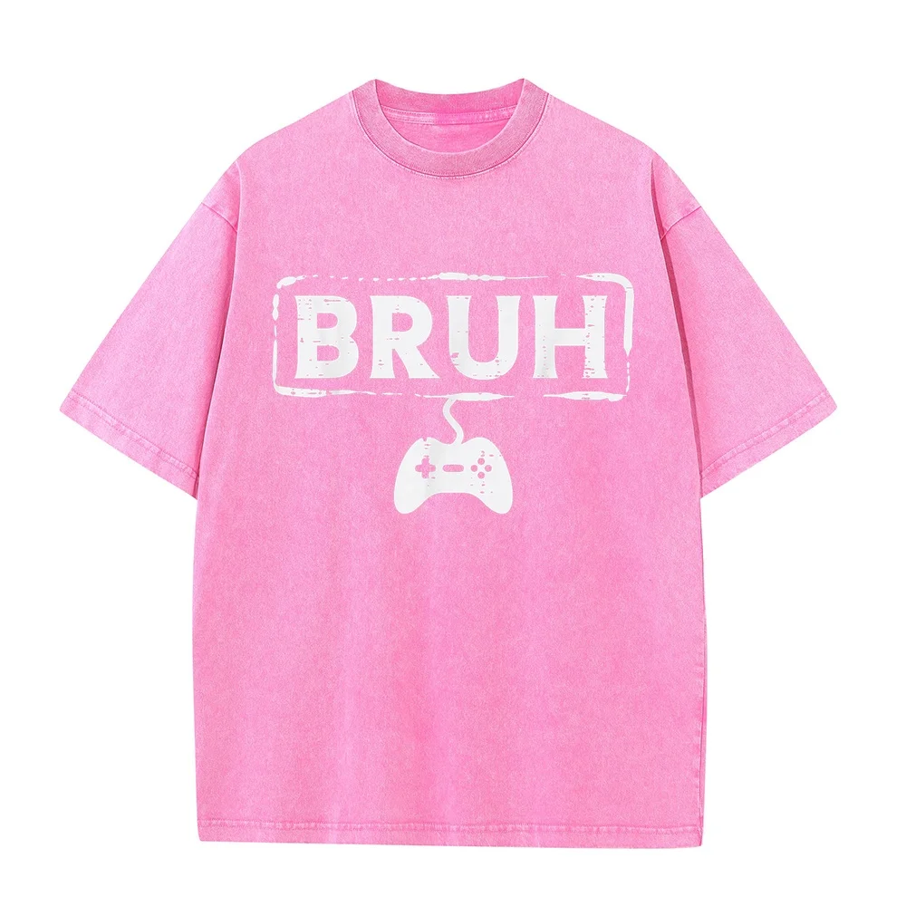 Gamer Bruh Video Game Funny Gaming Teen Men Boys Kids Youth T-Shirt Summer Tops Harajuku Camisa Masculina Text Short Sleeve
