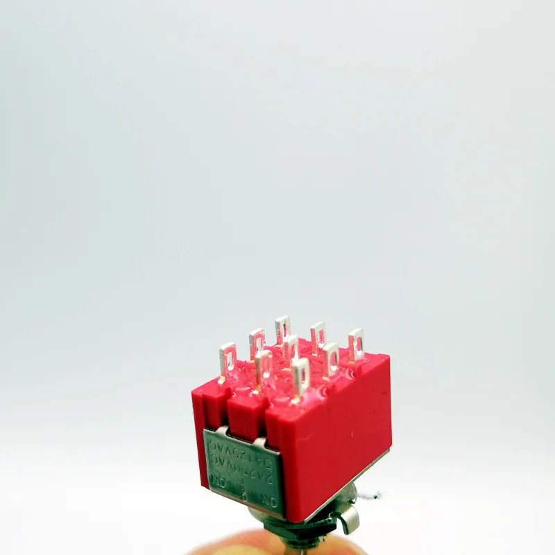 1/4 PCS,9Pin,Toggle Switches,Red,2/3 Position,ON-OFF/ON-OFF-ON,DPDT,Mini Switch,6A/125V-3A/250V AC,MTS-302,Push Button Switche