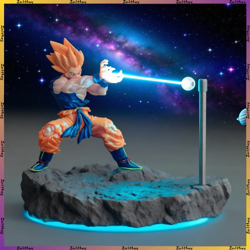 Figura de la serie Dragon Ball Goku, periferia de animé, adorno de escritorio, luz nocturna, adorno de atmósfera magnética, regalos de colección Otaku