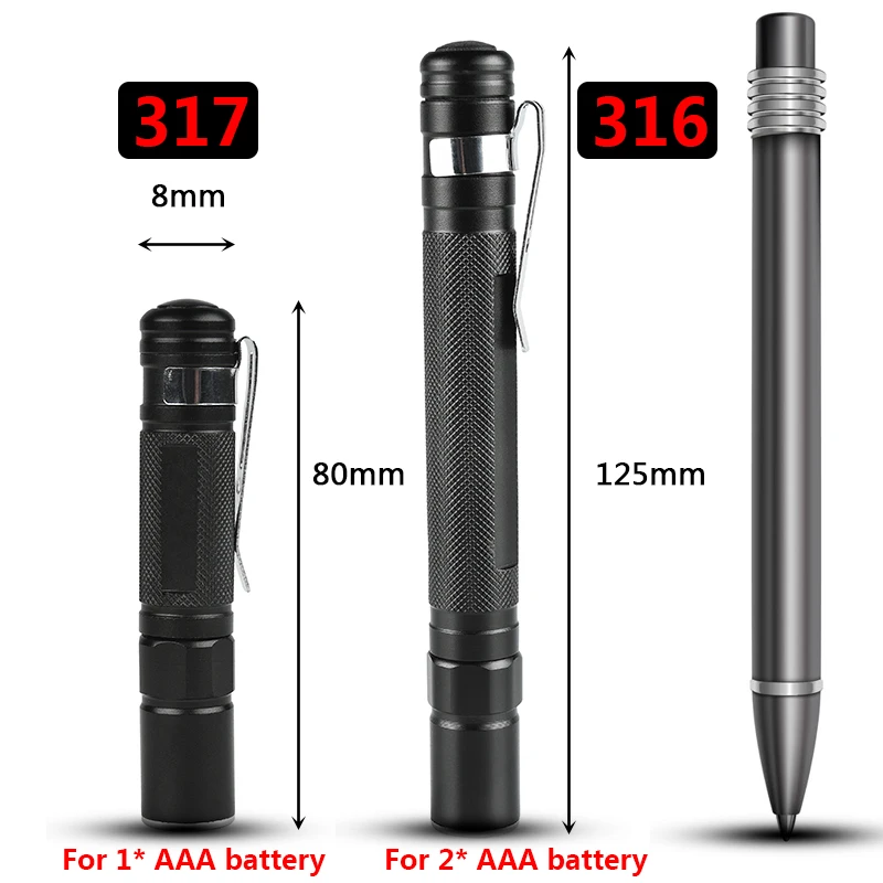 Zoomable Led Flashlight 1 Switch Mode Night Walking Lamp Pen Light Mini Penholder Car Maintenance Work Torch Dentist Lighting