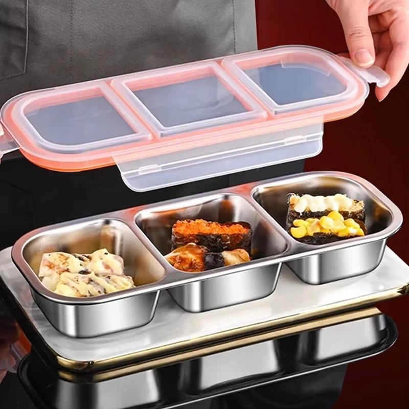 304 Stainless Lightweight Divided Bento Box Leakproof Food Storage Container Specifically for Fat‑Reduction Meals Microwaveable