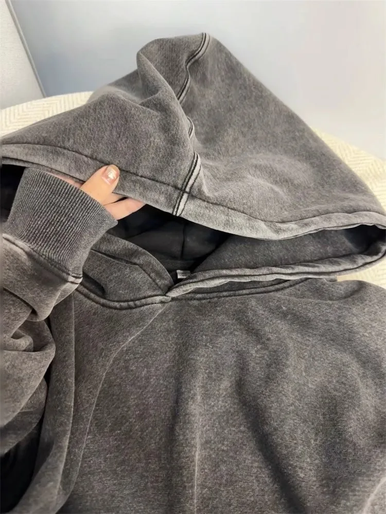 الرجعية الشارع Sle المعتاد هوديي ex ربيع الخريف فضفاض التخسيس العصرية البلوز تصميم بسيط الملابس الرجالية النسائية #2