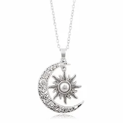 Ice and Fire Song Sun Moon Star Pendant Necklace Women's Vintage Sweater Chain Wholesale