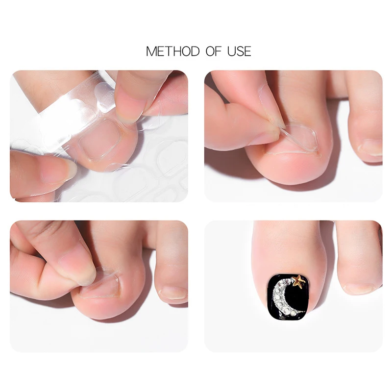 Stiker kuku jari kaki, stiker Gel perekat modis dua sisi tahan lama mudah digunakan