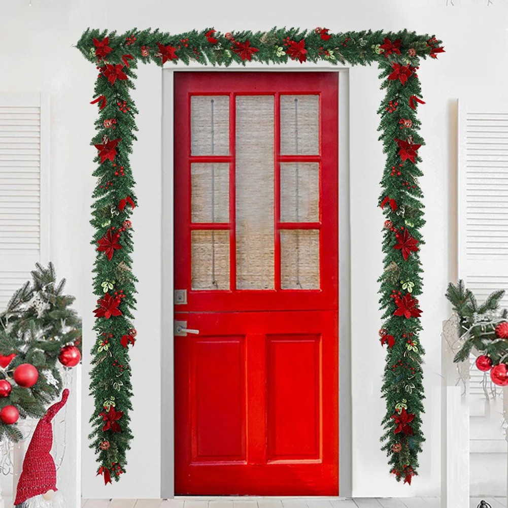 

Holiday Decoration Poinsettia Decoration Multiple Length Options Versatile Decoration Customizable Length Garland Holiday Season