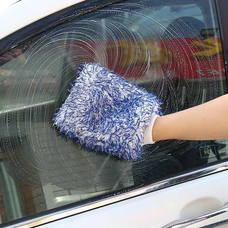 

1 шт. высококачественная перчатка из микрофибры, перчатка для чистки автомобиля, плотная плюшевая перчатка для мойки и удаления пыли с автомобиля.