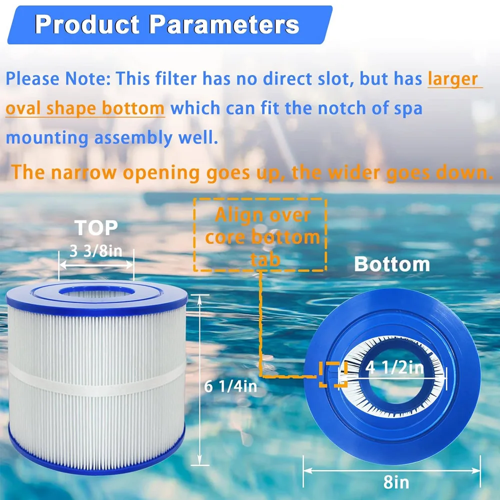 Filtro de Spa y bañera de hidromasaje para Pleatco PBF40 PBF40-M, Compatible con Bullfrog Wellspring 30, filtro sin núcleo 10-00282