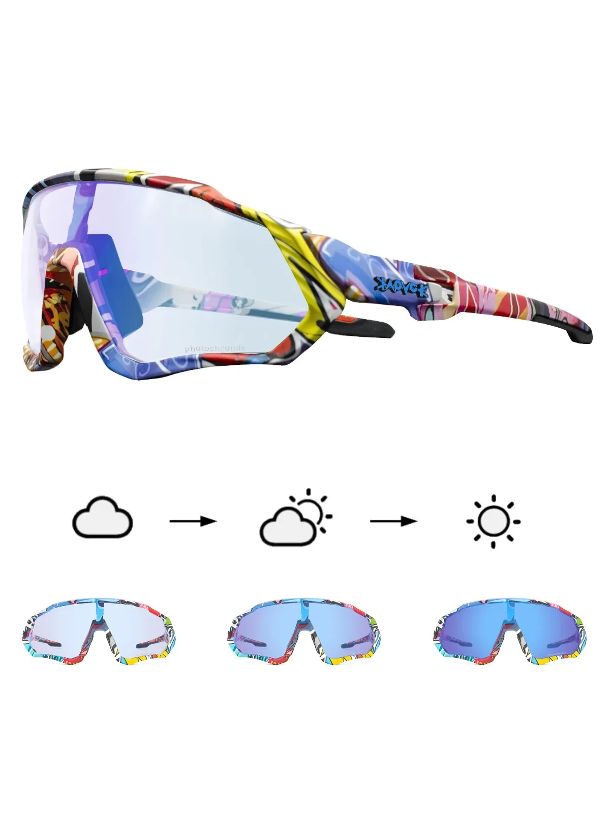 AliExpress kapvoe Kapvoe RED Photochromic Cycling Sunglasses Sports MTB Men Blue Photochromic Cycl Glasses Mountain Bicycle Goggle Eyewear 2026