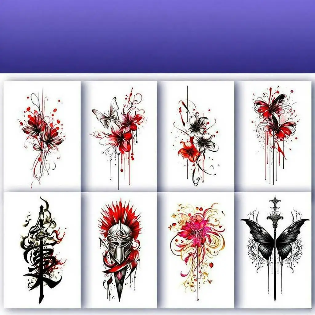 

red spider lily Temporary Tattoos,Tattoo Stickers,Waterproof Long-Lasting 15 Days,Semi-Permanent Fake Tattoo,body art Men Women
