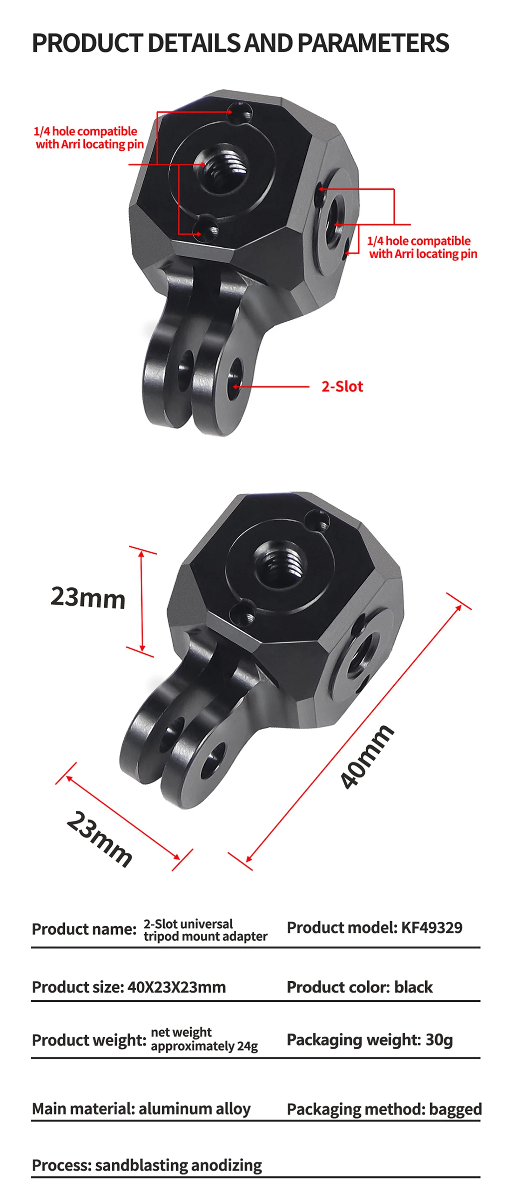 Mini Magic Cube Transfer Schraube Löcher ARRI 1/4 "3/8" Adapter für GoPro DSLR Kameras Käfig Flash Mikrofon Monitor stativ Halterung – Detail 35