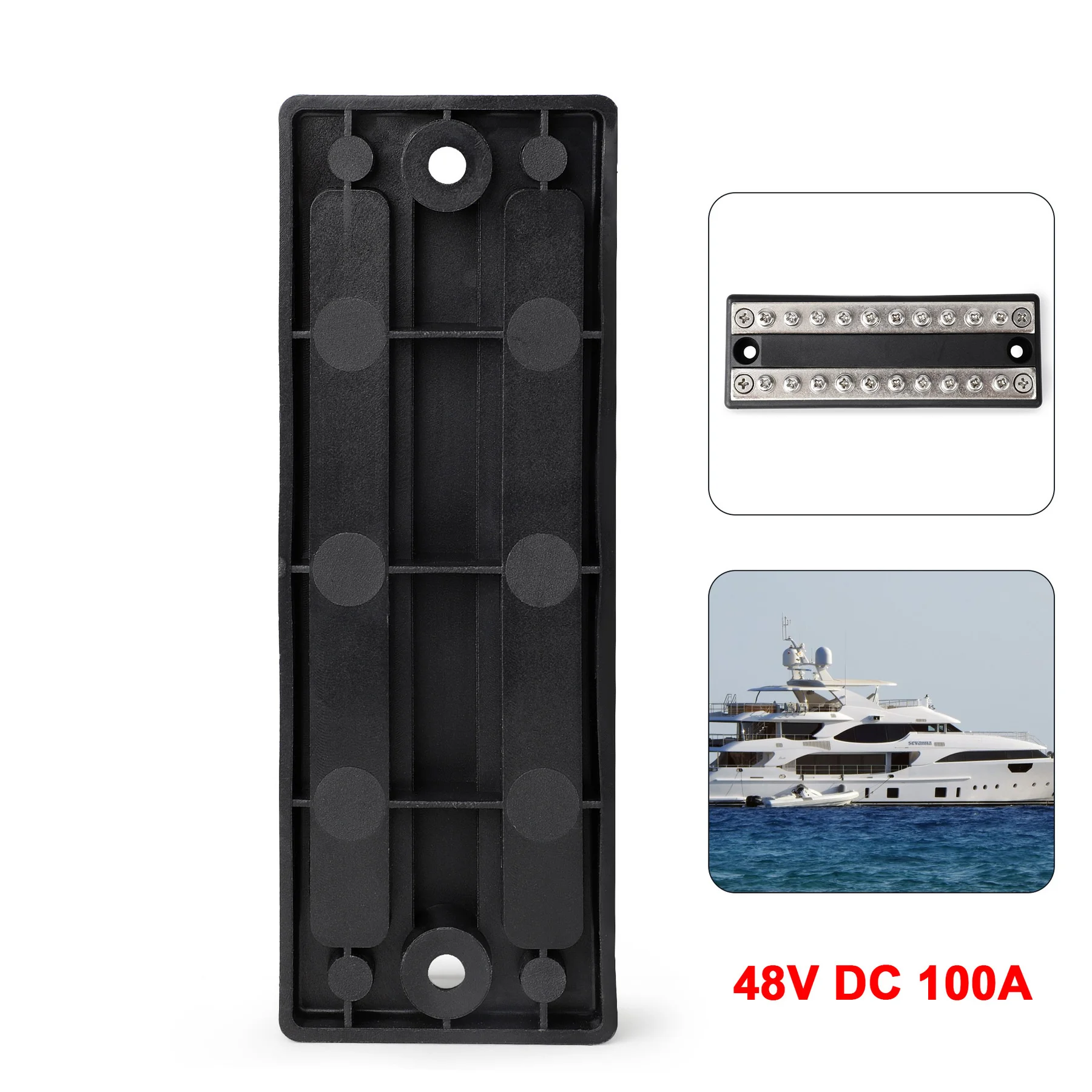 100A Battery Power Distribution Block Bus Bar Positive Negative For RV Boat Truck 48V CD 10 Circuit Busbar Powerterminal Block