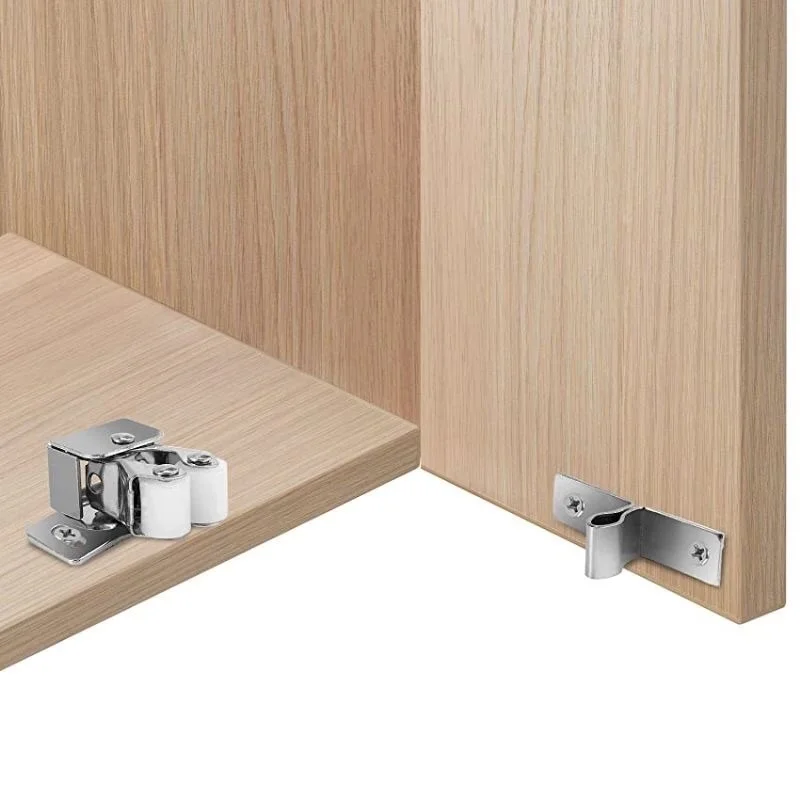 10 Sets Press Double Roller Catches Home Wardrobe Door Buckles Dual Wheel Spring Fixed Lock Buckle Low Foot Cabinet Catch Closer