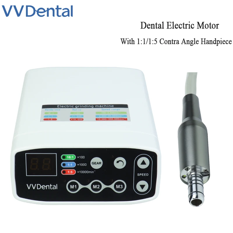 

VVDental Dental LED Brushless Electric Micro Motor Machine Set With 1:1/1:5 Handpiece Portable Dental Electric Micromotor Set