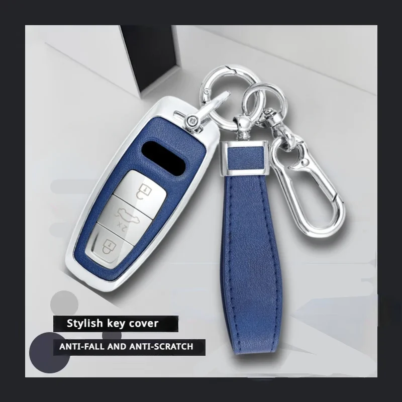 

For Audi A6 A7 A8 E-tron Q5 Q8 C8 D5 Car Key Case Anti-fouling And Anti-fall Cover Keychain Protection Auto Styling Accessories