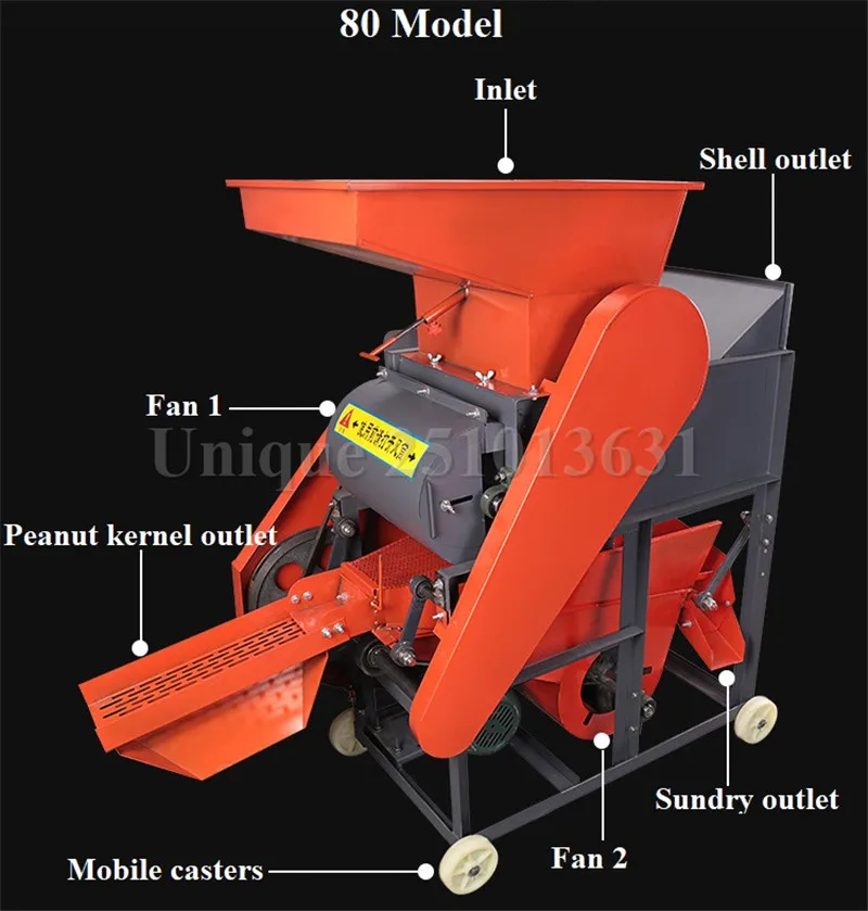 Automatic Groundnut Peanut Sheller Remover Peeler Huller Thresher Shelling Peeling Machine