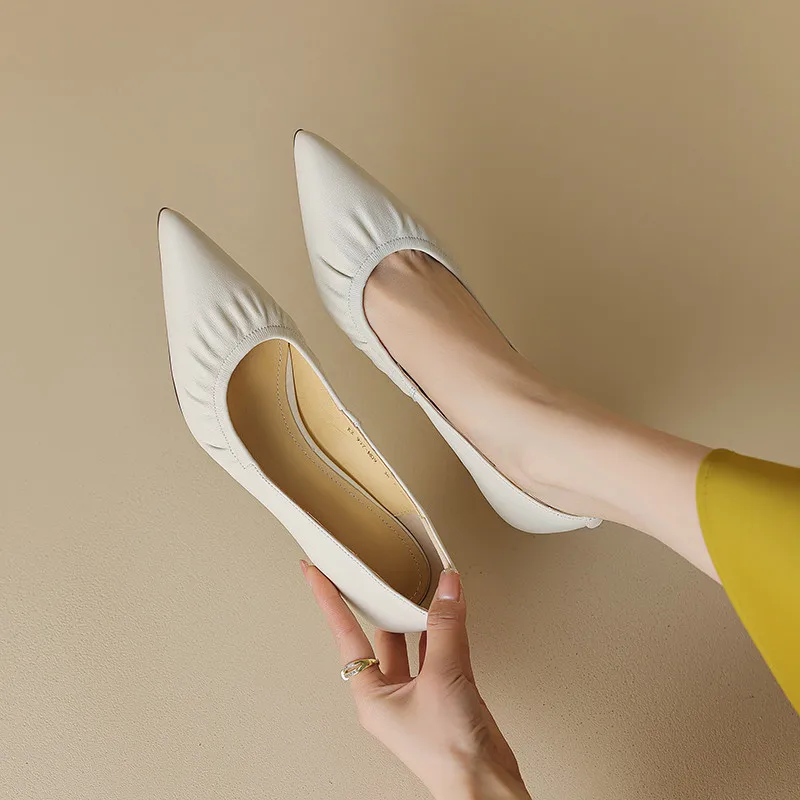 FEDONAS Women Pumps Spring Summer Office Ladies Party Pointed Toe Thin Heels Soft Genuine Leather Shoes Woman Fashion Elegant
