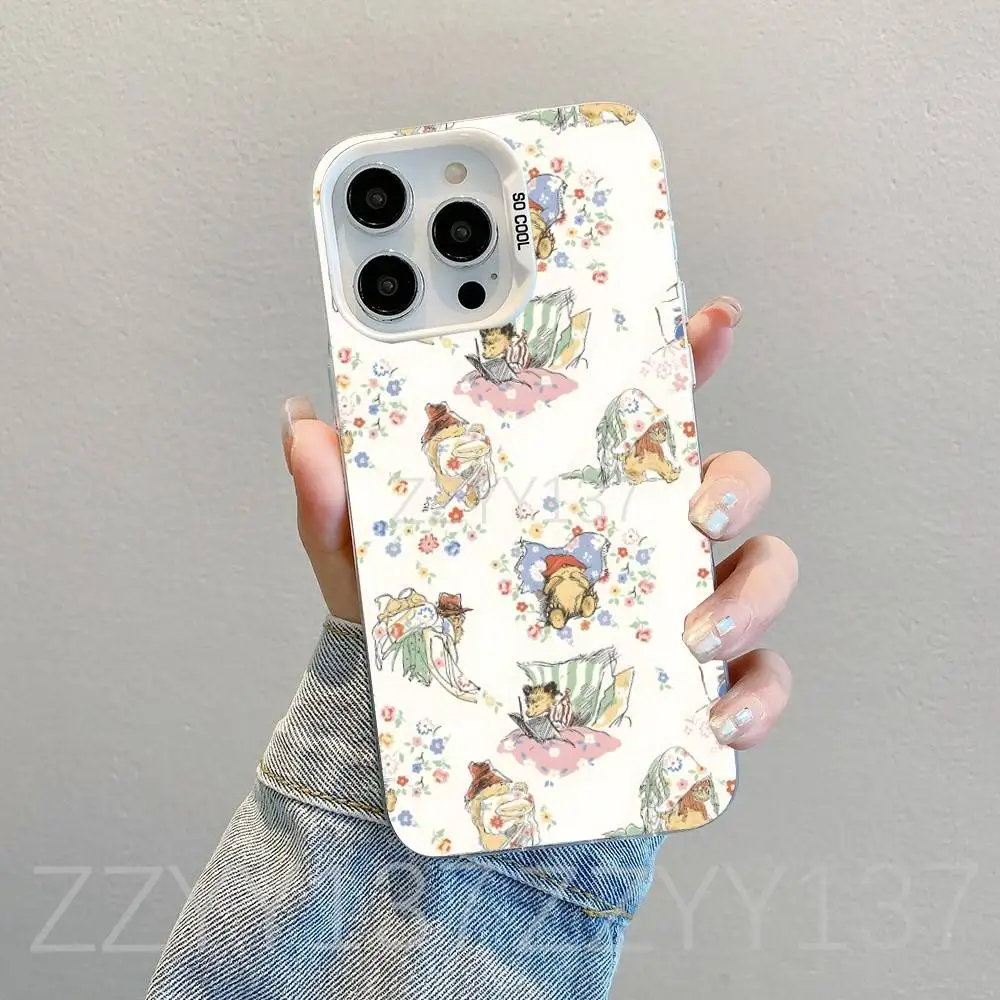 P-PaddingtonS ベア iPhoneケース iPhone 16,15,14,13,12,11,8,7,Pro,Max,Plus,Mini,XS,SE対応 ホワイト キャンディマット 耐衝撃カバー