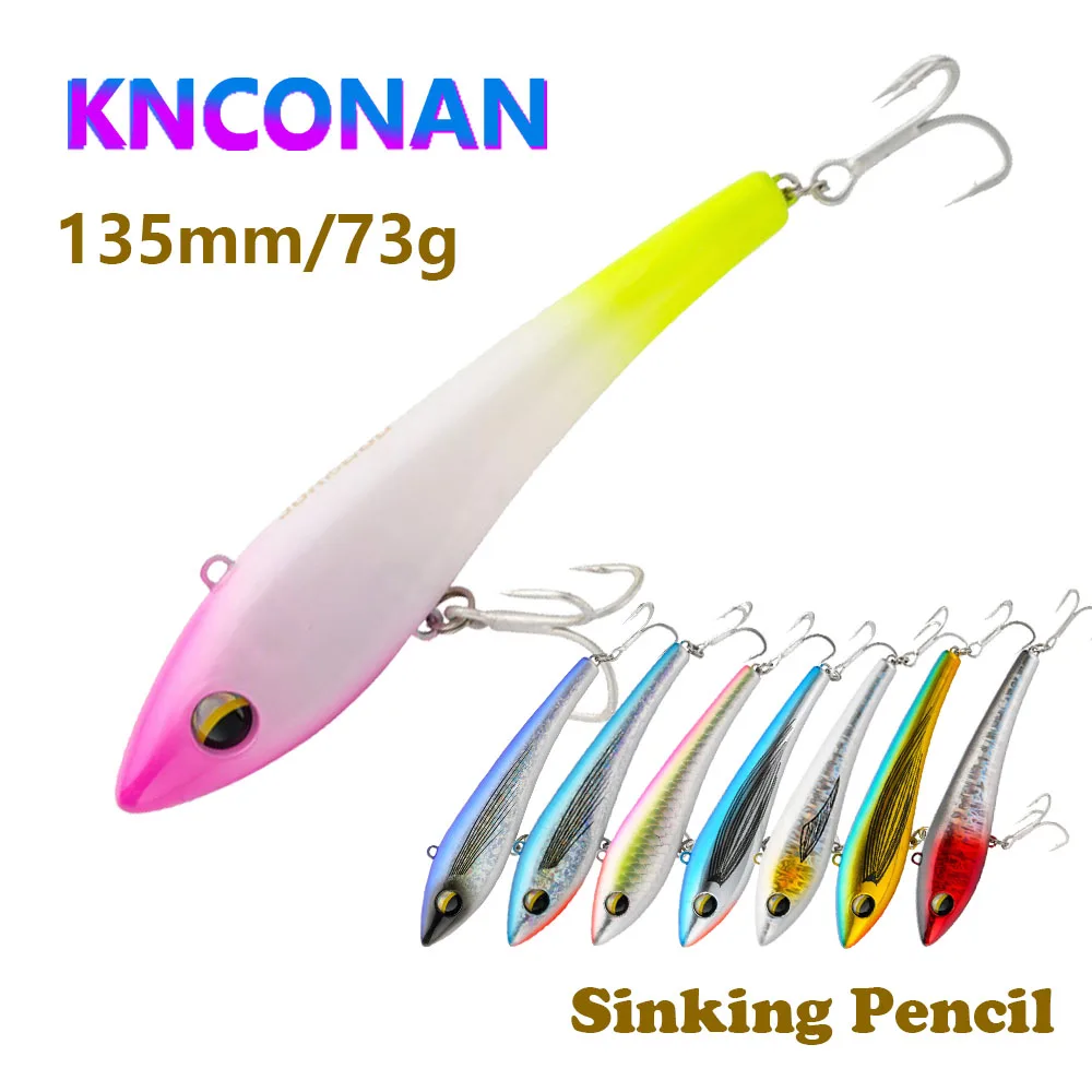 

GT Sinking Pencil Fishing Lure 135mm 73g Trolling Saltwater Sinking Stickbait Wobbler Artificial Trout Tuna Casting Seabass