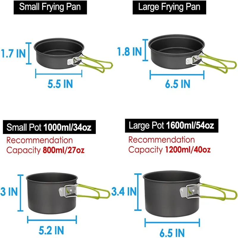 Lightweight Titanium Pot Pan Set, Foldable, Nature Hike Pot, Camping Equipment, Outdoor Cooking Tableware for Picnic and Fishing