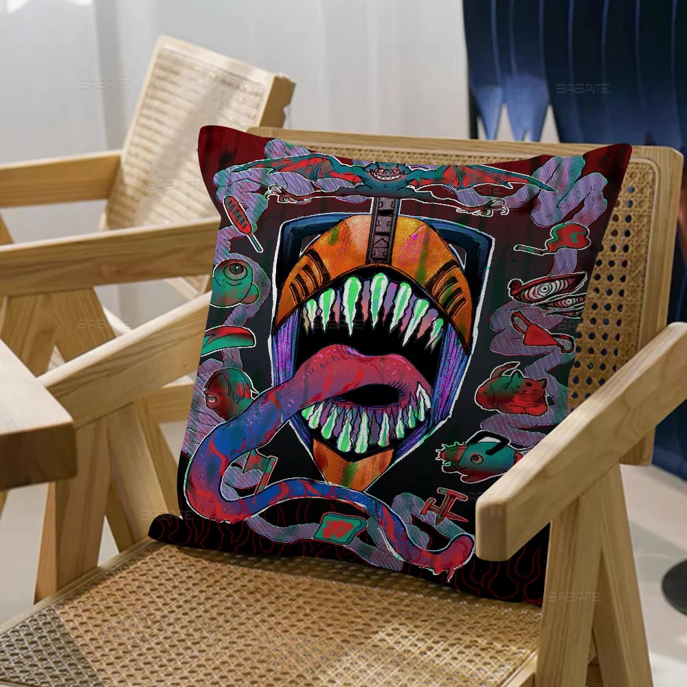 Chainsaw Man Pillow Cushion Cover Pillowcase Living Room Sofa Home Decor Customized