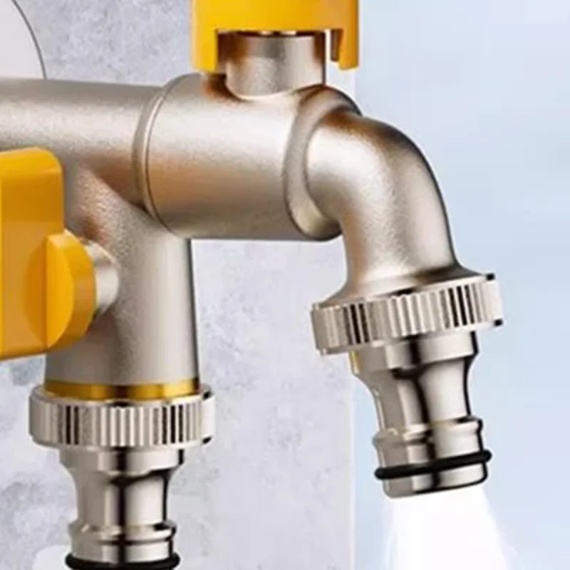 

Garden Hose Tap Faucet Adapter 1/2'' 3/4'' IBC Water Tank Connector With 2 Outlets Irrigation Joint Replacement Fitting