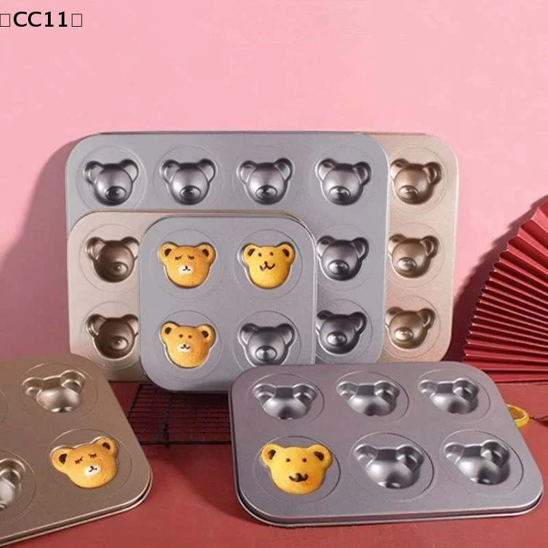 〔CC11〕4/6/9/12 Even Bear Mold Baking Mold Pan Non-stick DIY Cute Candy Cake Mold Tool Decoration Biscuit Candy Mold Accessories